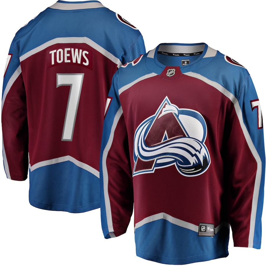 Men Colorado Avalanche #7 Devon Toews Fanatics Branded Burgundy Home Breakaway Player NHL Jersey->colorado avalanche->NHL Jersey